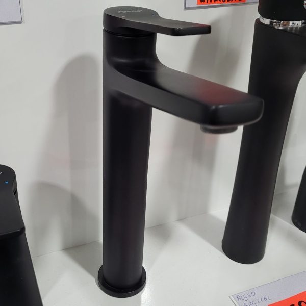 FERRO STRATOS BLACK Bateria umywalkowa nablatowa