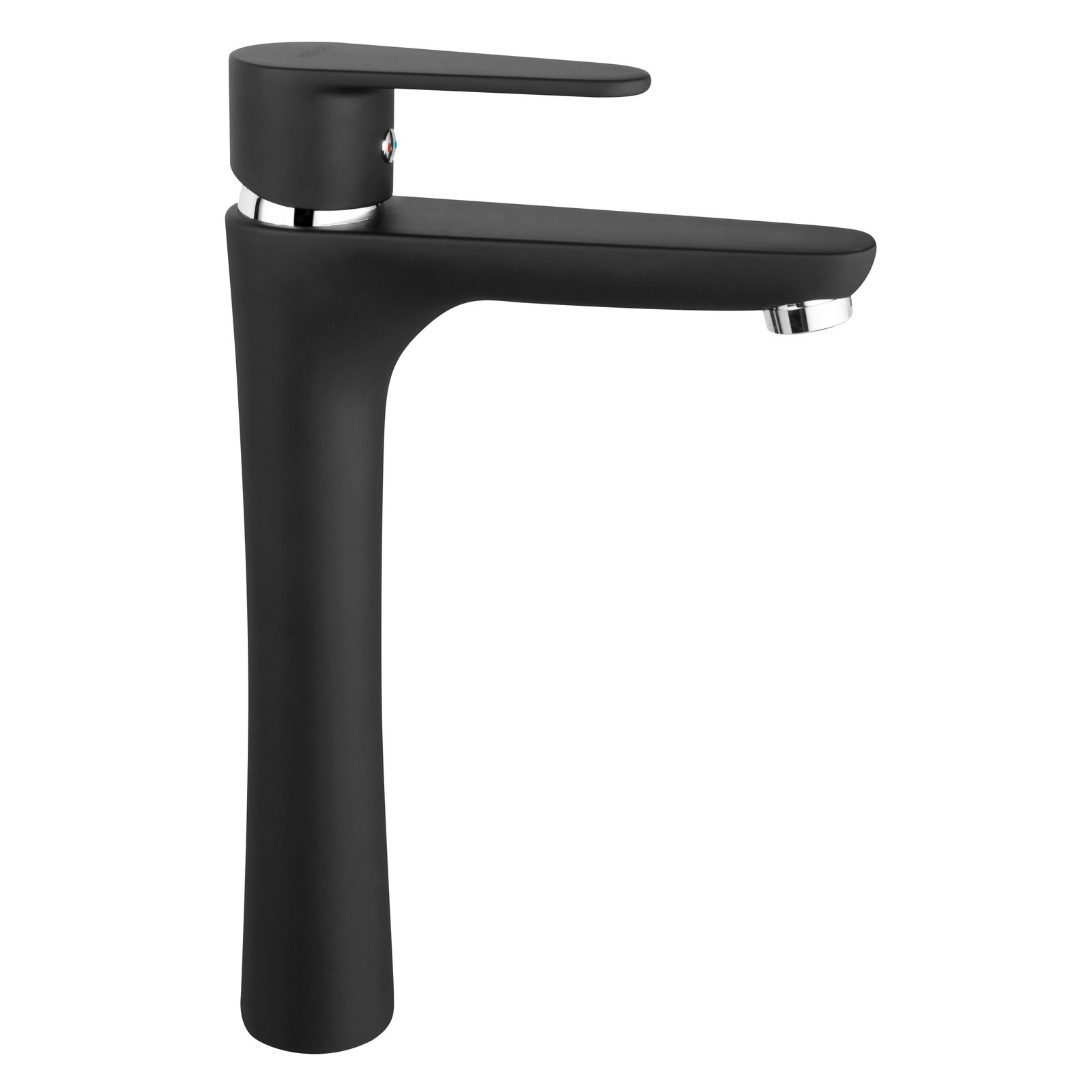 Ferro Algeo Black – bateria umywalkowa nablatowa, czarny mat
